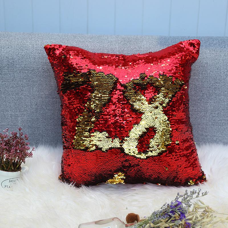 Sequined Pillowcase Contrasting Color Digital Series Cushion Cover Car Sofa Bedside Cushion Cover