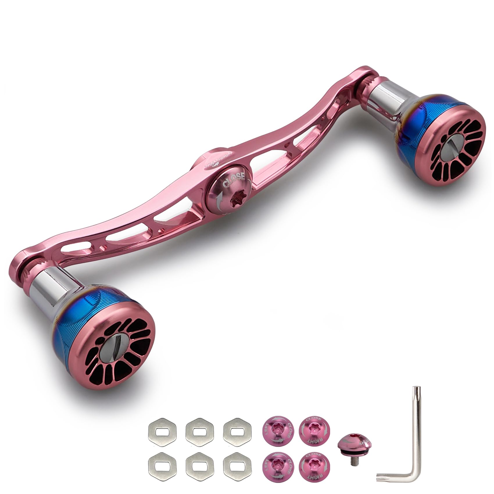 

HEIGHTEN Baitcasting Reel Aviation Compatible with and Abu Engn Series V2.0 105/115mm Handle, Aluminum, Shimano, Daiwa, Garcia, (Sakura Pink,