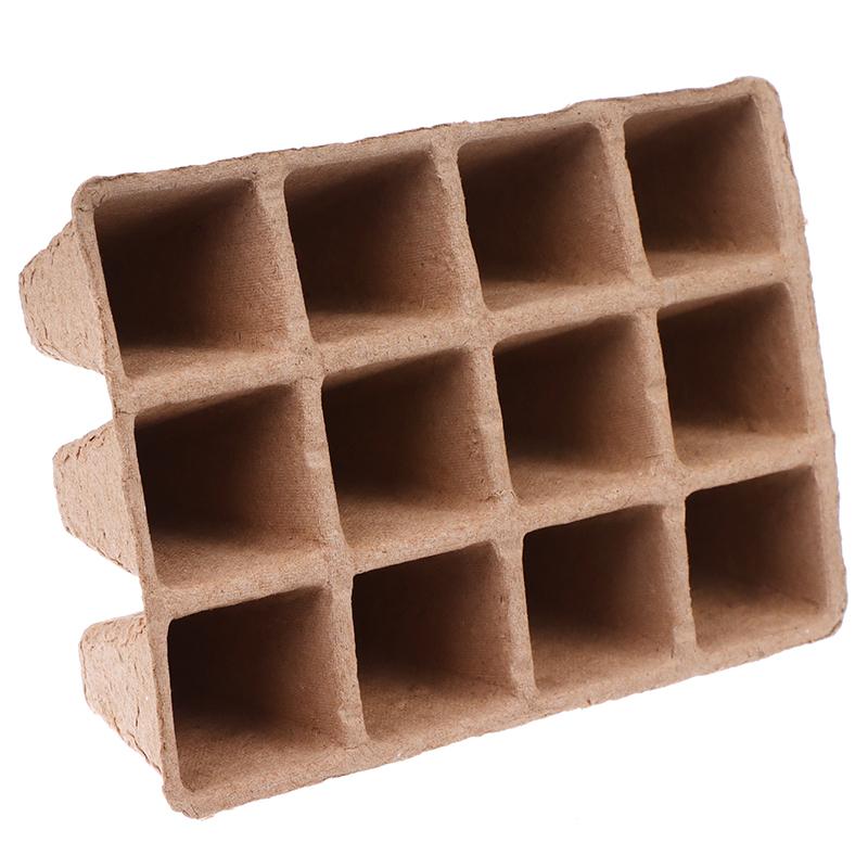 5 bucăți tavă de pepinieră cu 12 găuri, pulpă biodegradabilă pentru grădinărit, tavă de semănat, plantator de semințe, instrumente pentru sistem de creștere hidroponică