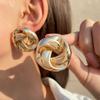 Vintage Exaggerate Twisted Knot Drop Earrings for Women Thick Metal Big Earrings for Women Banquet Party Jewelry Gifts