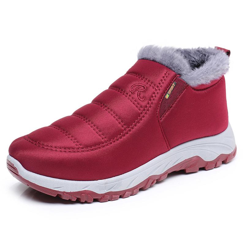 

Winter new old men s cotton shoes one pedal middle-aged and elderly mother cotton boots piled thickened warm women s snow boots 44