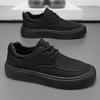 New Casual Shoes Fashion Versatile Lace-up Shoes Light Platform Leather Breathable Leather Shoes Fashion Trend Youth Board Shoes