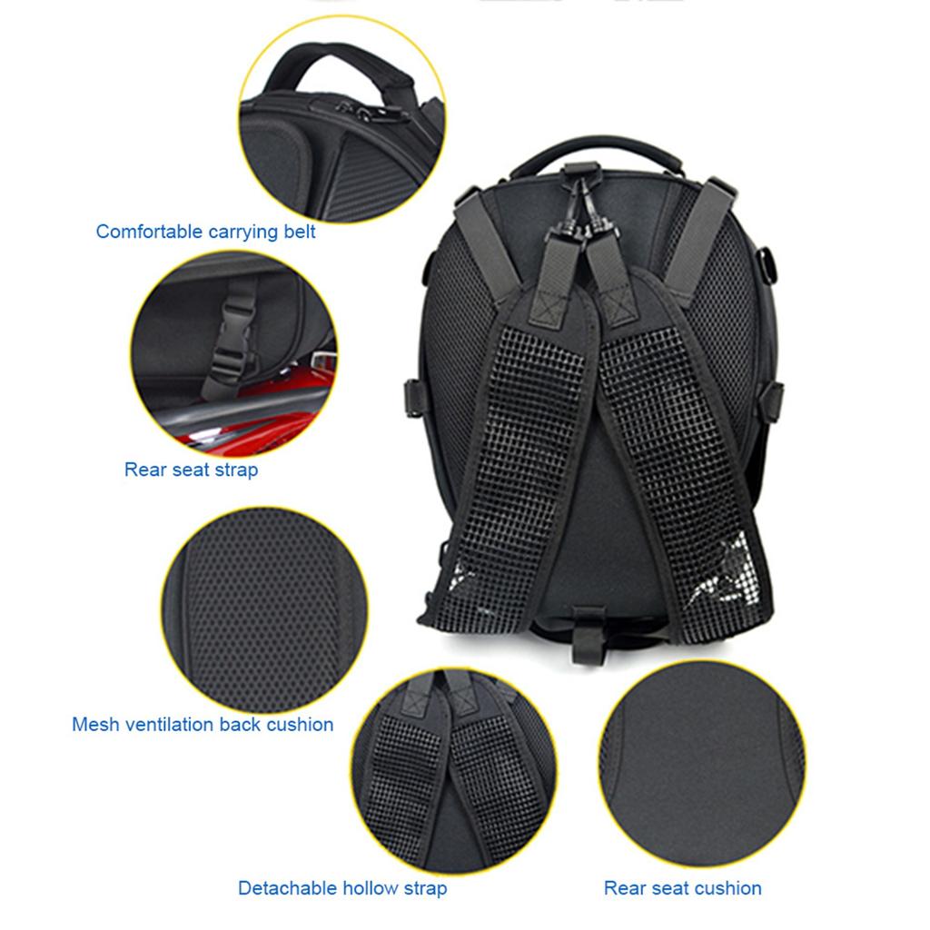 Motorcycle Rear Bag Back Seat Bag Tail Bag Multifunction Shoulder Stocked Backpack Helmet Pack