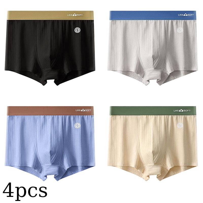 Calzoncillos tipo bóxer para hombre con cintura elástica y bragas transpirables