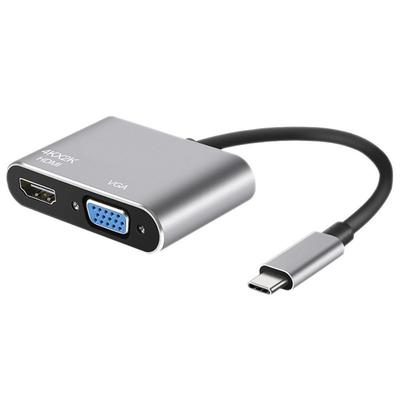 USB-C na HDMI & VGA 4K Duální Displej Konvertor Rozšiřující Dok