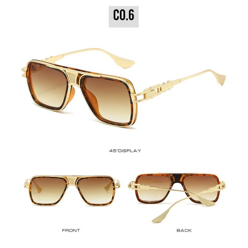 New Vintage Square Men Sunglasses Brown Luxury Brand Classic High Quality Sun Glasses For Women Uv400