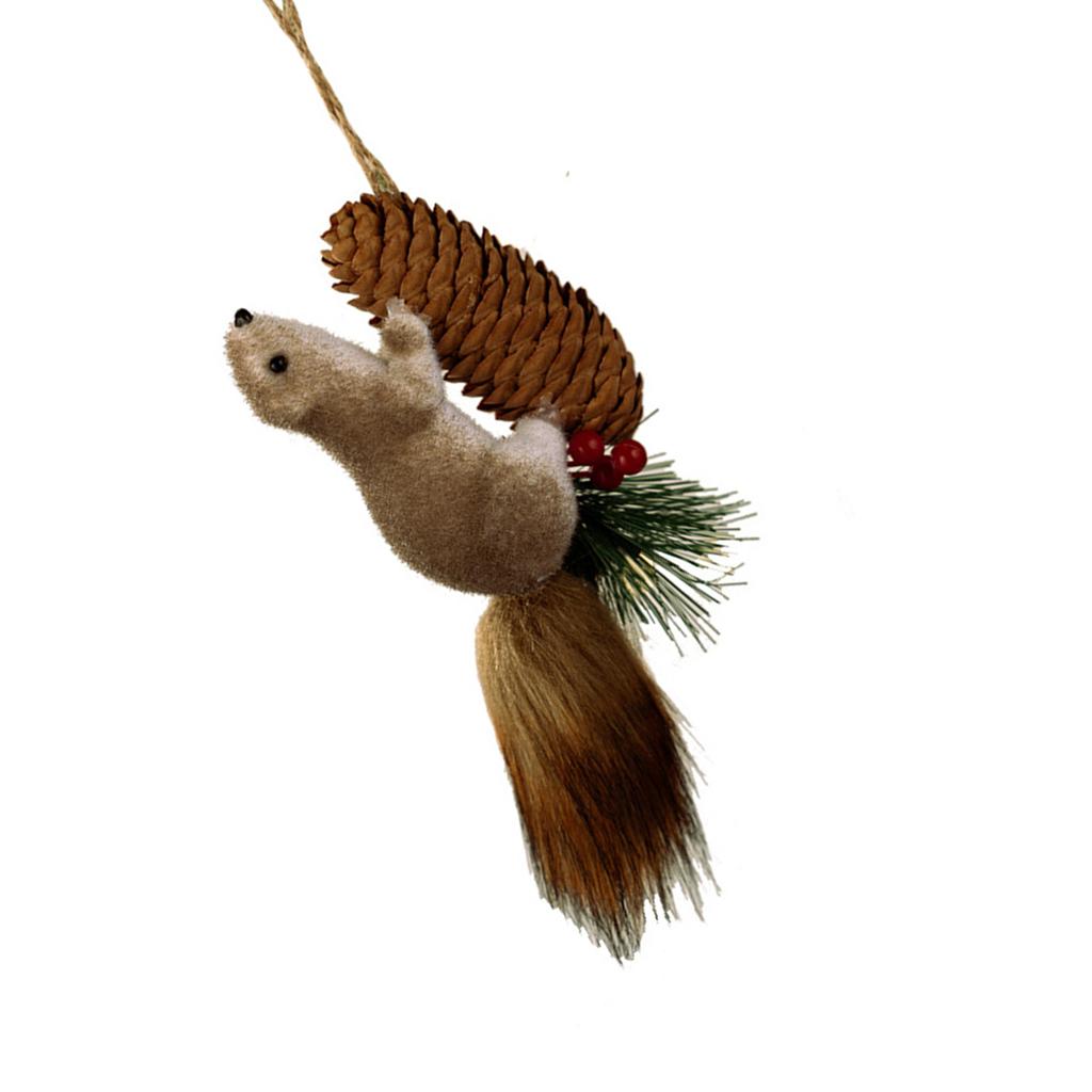 Artificial Squirrel Decoration Christmas Tree Hanging Ornament For Door Mantel Window Wedding Christmas Party Decoration