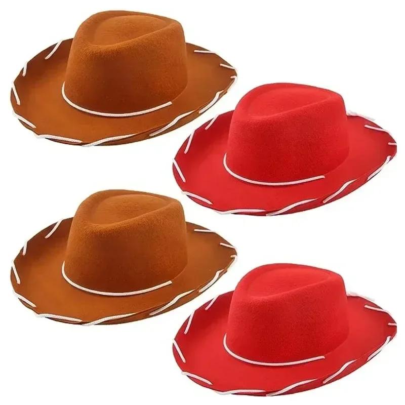 Brown Felt Cowboy Hats Christmas Hat Western Themed Childrens Cosplay Costume Accessory Prop for Party Favor Supplies
