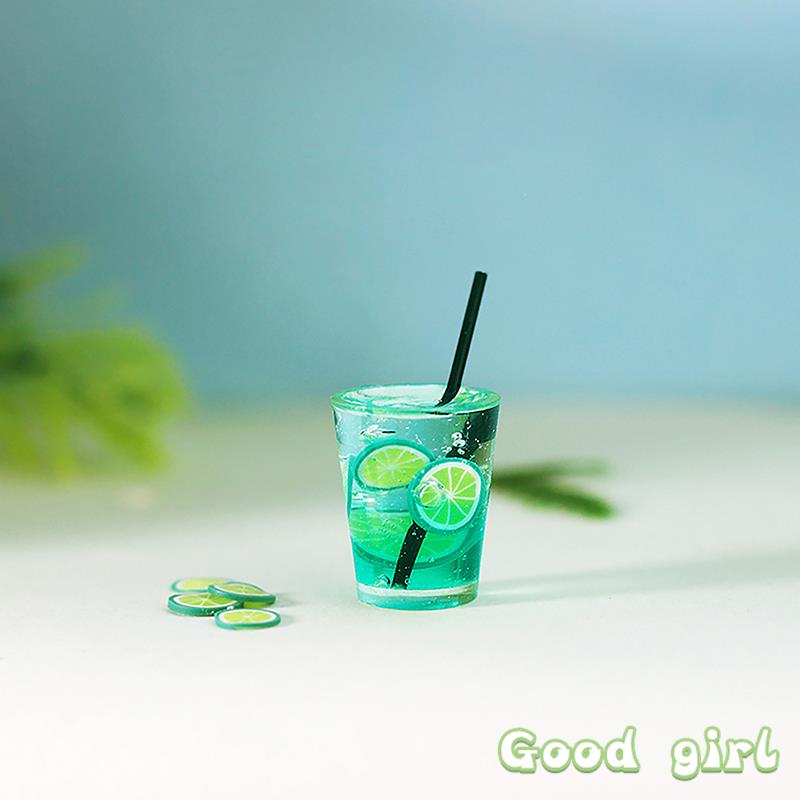 1Pc 1:12 Dollhouse Miniature Food Juice Fruit Tea Goblet Drink Bottle Milkshake Ice Cream Model For Dolls House Kitchen Food Toy