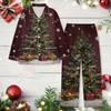 Ladies' Christmas Printed Long Sleeved Long Pants Casual Home Set