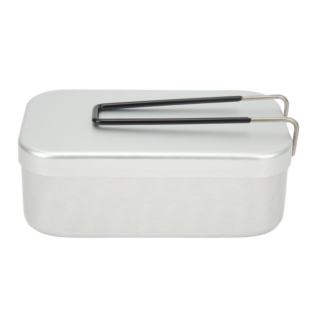 Lunch Box Steaming Rack Set Foldable Handle Aluminum Alloy Camping Bento Box for Picnic Camping