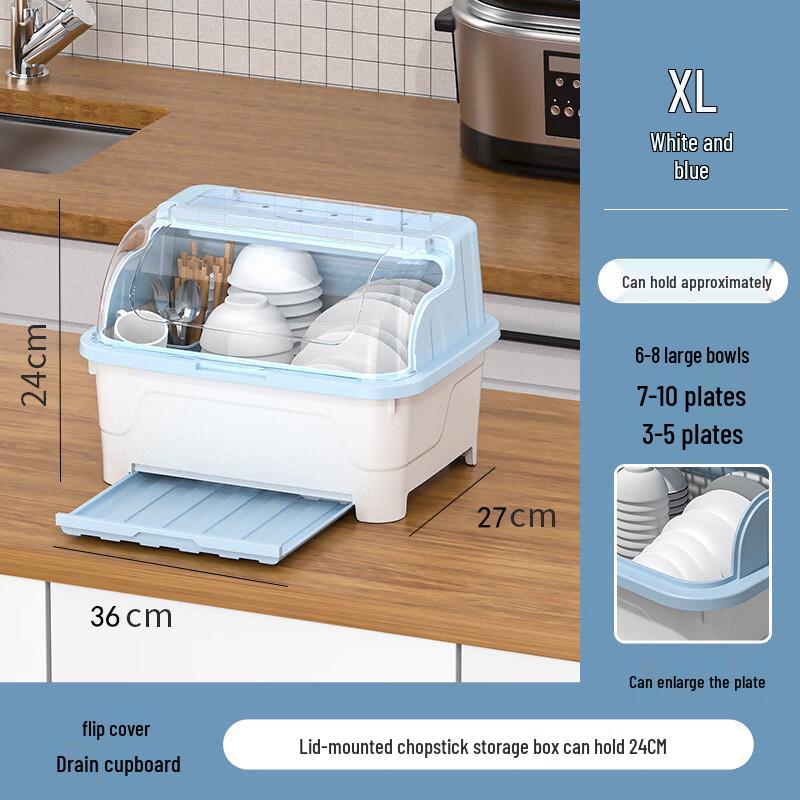 Draining Dish Rack with Lid