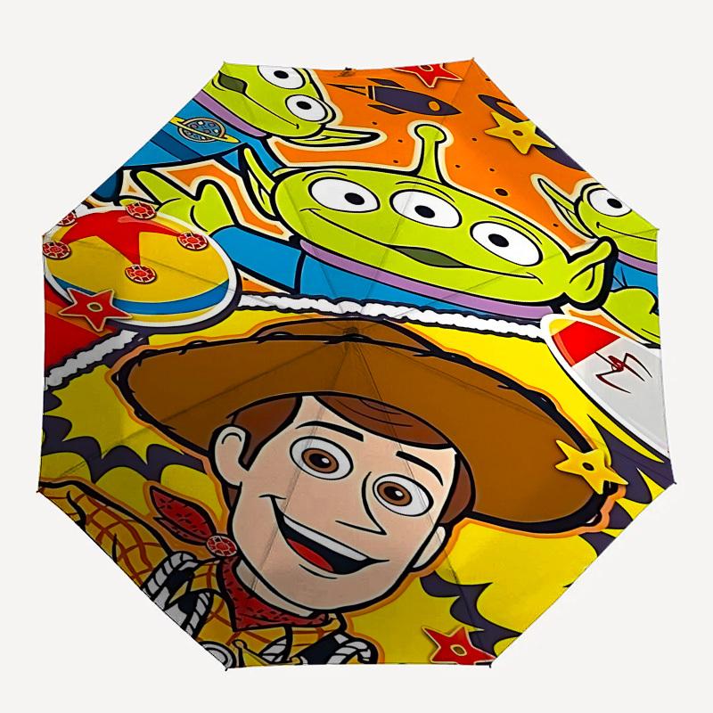 Toy Story, Aliens Themed Automatic Opening and Closing Umbrella, Brightly Colored 8-rib Portable Umbrella, Suitable for Men and Women, A Perfect Gift