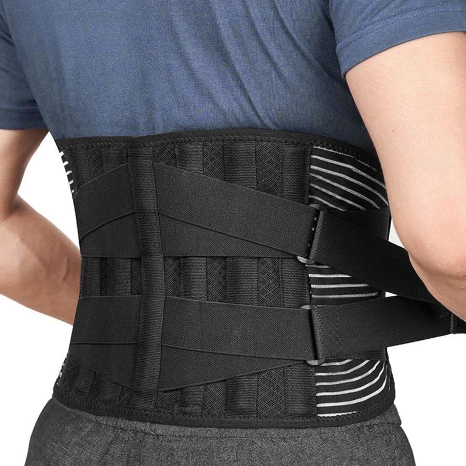Dutrieux Lower Back Brace With 6 Stays Anti-Skid Orthopedic Lumbar Support Breathable Waist Support Belt For Gym Pain Relief