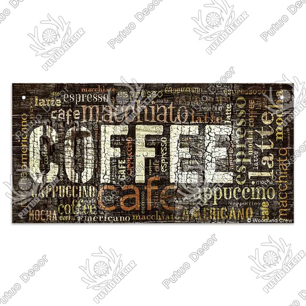 Coffee Metal Hanging Signs Decorative Plaques Door Aluminum Plaque In Home Decor Cafe Kitchen Hanging Home Decor