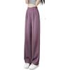 Women's Casual Ice Silk Pleated High-Waisted Pants - Summer Petite, Thin & Slimming Suit Pants