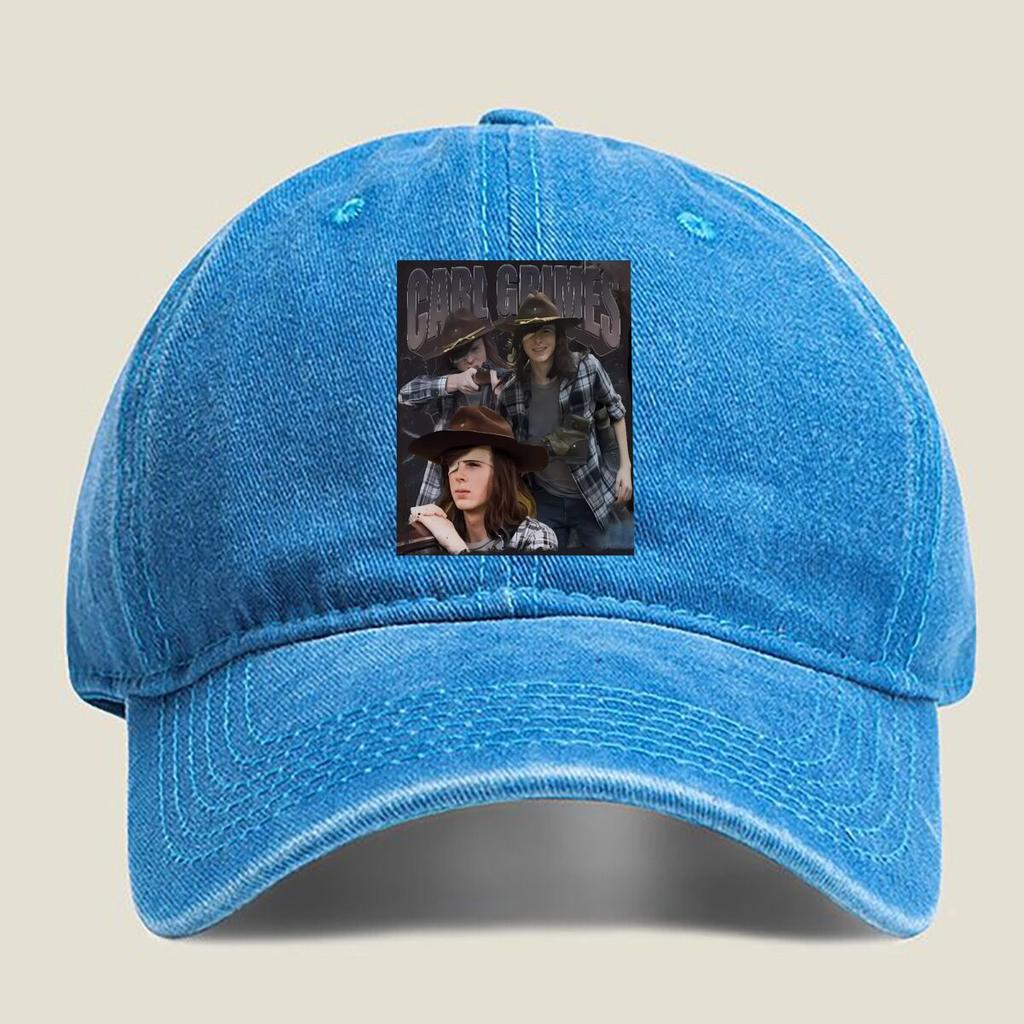 Carl Grimes Gang Poster Fashion Washed Baseball Cap Outdoor For Womens Unisex Female Beach Dad Hat Hip Hop
