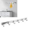 6 Hooks Bathroom Towel Hanger Kitchen Stainless Steel Hook Frame Storage Rack Organizer