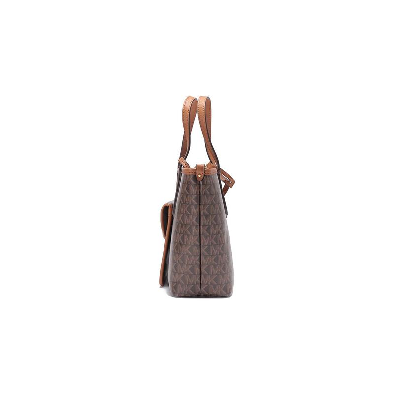 MICHAEL KORS Eliza Series Presbyopia Printed Leather Tote Bag Mother Bag Shoulder Crossbody Handbag Extra Small Women's Dark Brown