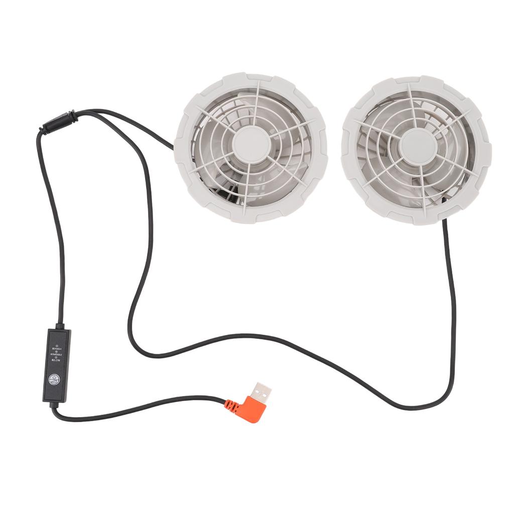 Air Conditioned Clothes Fan Adjustable Low Noise Brushless USB Powered Cooling Vest Fan for Cooling Jacket 5V