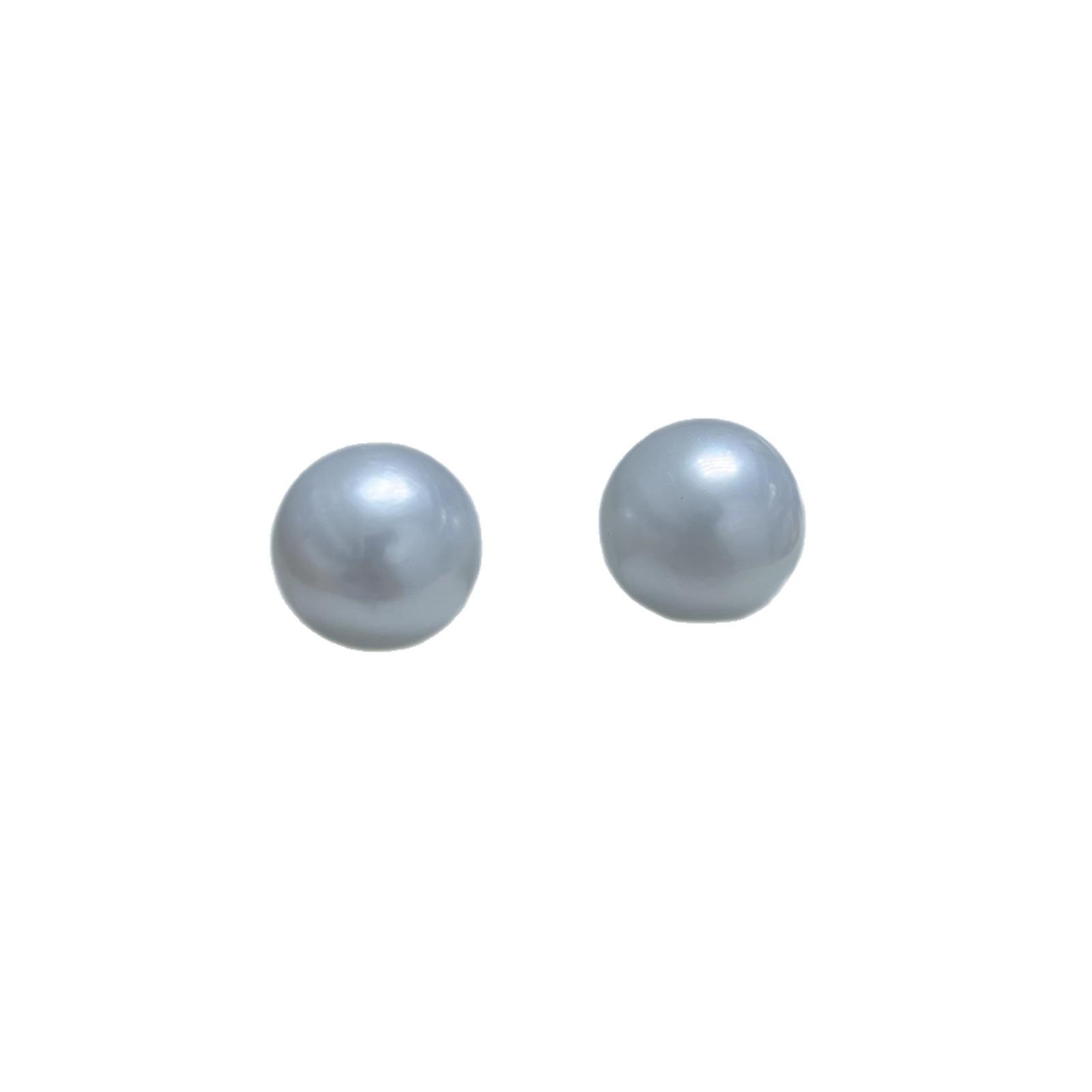 

Edison White Round Freshwater Pearl Stud Earrings with Strong Luster and Minimal Flaws, G18K. Edison Pearl Earrings S925 Silver