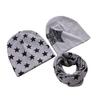 Beanie + Schal 3-teiliges Set aus Beanie-Mütze mit Sternenmuster, Schal-Set aus gehäkelter Babymütze für Herbst und Winter