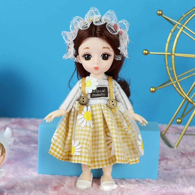 17CM mini pohyblivá 13kloubová panenka Dívčí hračka 3D Big Eyes BJD Princess Kompletní oblečení Kolekce šatů Dětská panenka Dárek
