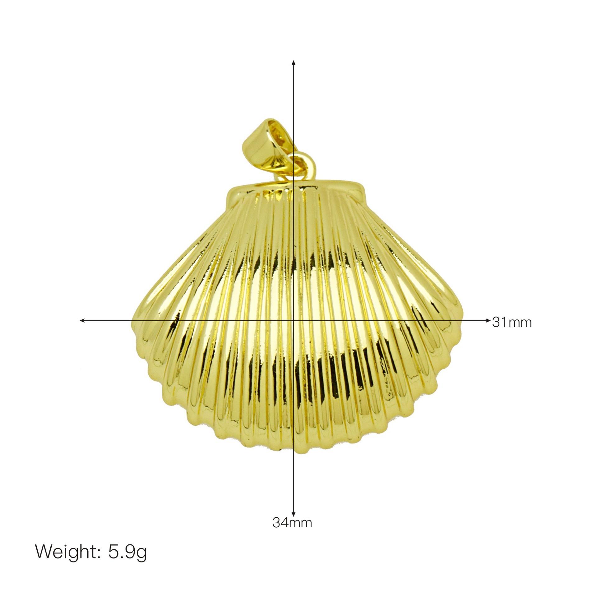 

Ocean Wind Starfish Conch Copper Plated Real Gold Pendant Pendant Necklace Accessories