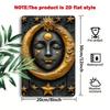 Vintage Moon Sun 2D Flat Metal Sign 1pc Retro Foil Art Tin Plaque Home Wall Decor