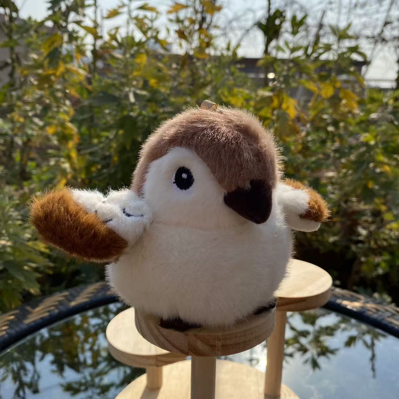 

11cm Cute Simulation Bird Plush Doll Toy Keychain Pendant Soft Realistic Sparrow Plush Stuffed Doll Backpack Decoration Gift