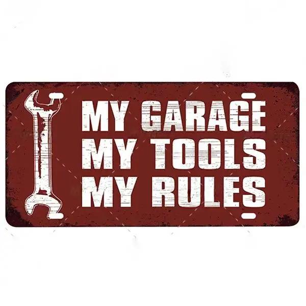 FJ Vintage Garage Metal Signs Decor Tin Sign License Plate Decoration Man Cave Plaque Home Wall