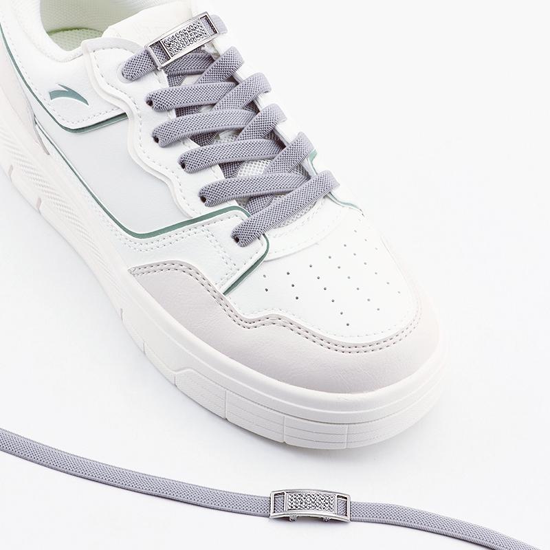 1Pair Diamond Lock Shoelaces Without ties Elastic Laces Sneakers No Tie Shoe laces Kids Adult 0.8cm Flat Shoelace for Shoes