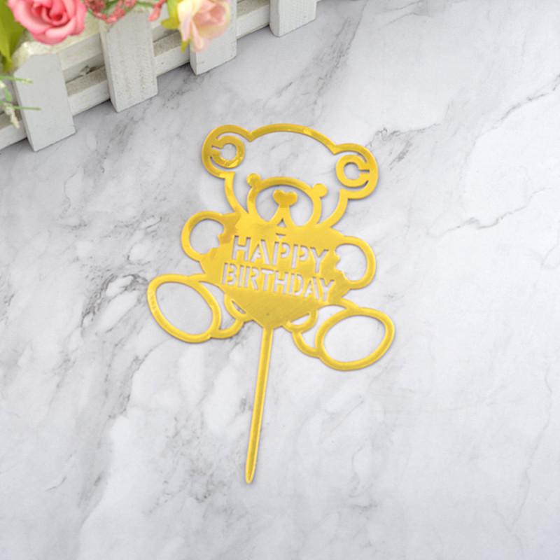 Gold & Black Mirrored Acrylic Cake Topper