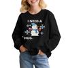 Kids' Fashion Loose-Fit Casual Long-Sleeve Christmas Print Oversized Crewneck Sweatshirt