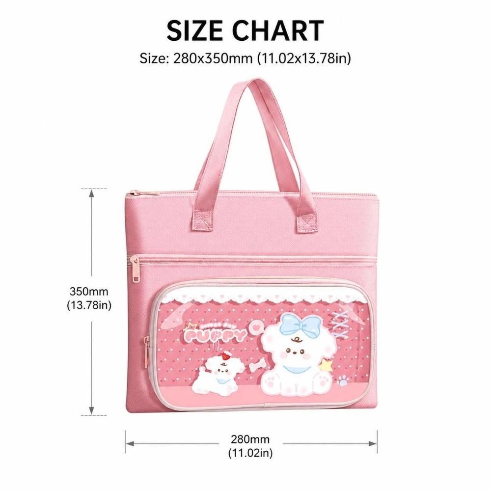 Portable Clear TPU Tote School Bag 3-Layer Large Capacity Waterproof Document Book Bag Art Handbag School Supplies