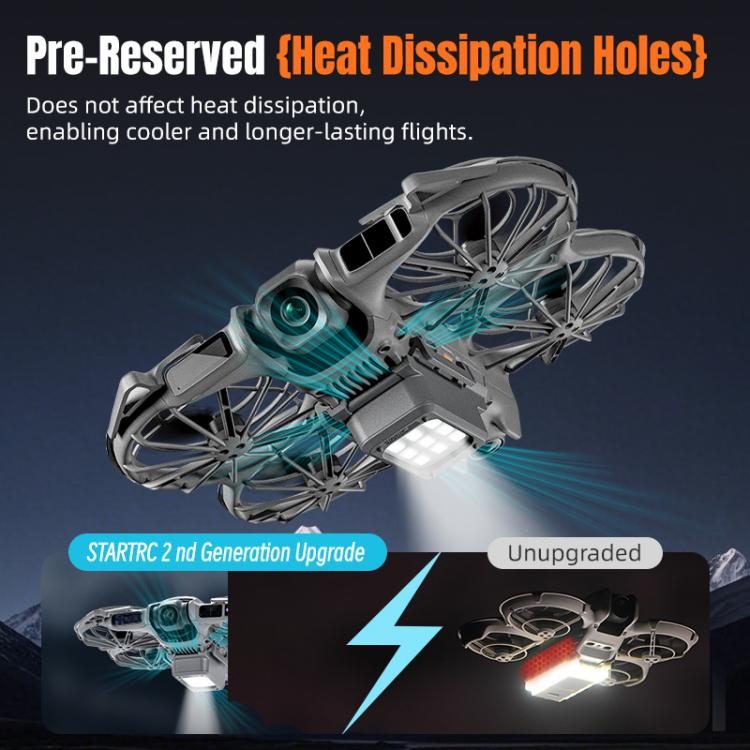 For DJI Neo 2 STARTRC LED Light Heightened Landing Gear Training Rack (Black)