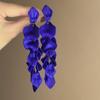 Exaggerated Rose Petal Earrings - Elegant European American Luxury Drops