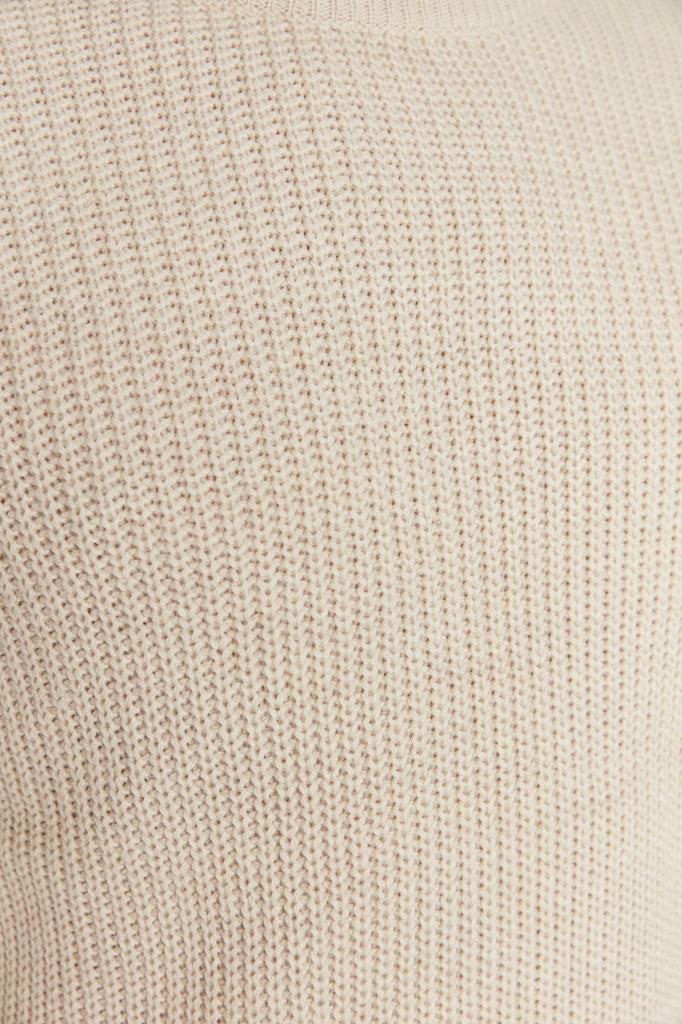 Herrenmode Neuer Pullover Altrosa Oversize-Passform Weite Passform Rundhalsausschnitt Basic Strickwaren Pullover