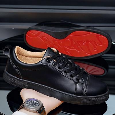Red Sole Simple Men's Shoes Social Guy Board Shoes Fashion Trend Leather Shoes Commuter Business Casual Shoes