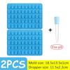 Silicone Mini Gummy Bear Mold DIY Chocolate Jelly Candy Cake Fondant Mould with Dropper Household Making Mold Baking Supplies