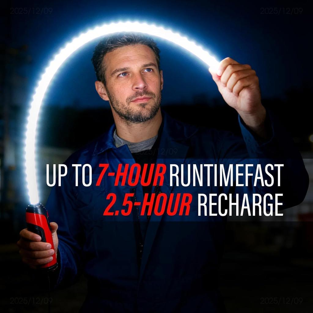2027 New Flexible LED Light Stick, 27" Rechargeable Flashlight with High Lumen & 3 Brightness Modes,Bendable Work Light for Car Repairs, Mechanical