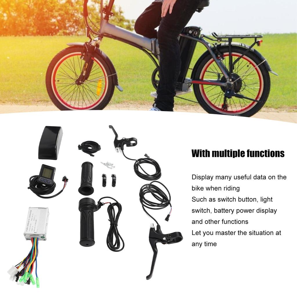 500W 22A DC 36V 48V Electric Bike Controller S866 Display Meter Thumb Throttle Brake Handle Set