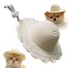 Cappello di Paglia per Cane Traspirante Copricapo per Cucciolo Cappello di Paglia Estivo per Gatto per Genitori di Animali Amanti degli Animali Scarpe da Ginnastica Spiaggia Parco Passeggiata Escursionismo