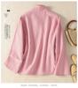 V-Neck Lace-Up Loose Slimming Chinese Style Cotton Linen Long-Sleeve Top for Spring/Summer
