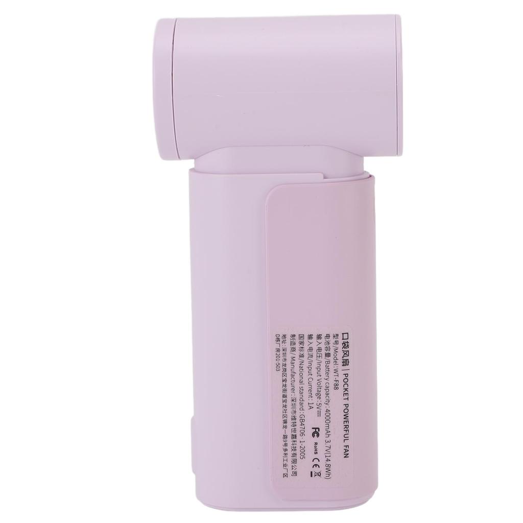 Portable Handheld Fan 4000mAh High Speed Cooling Fans Quiet Compact Pocket Fan with Lanyard for