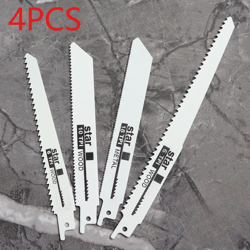 4pcs Reciprocating Saw Blade Universal Woodworking Saw Blade Metal High Speed Carbon Steel Woodworking Coarse Fine Teeth