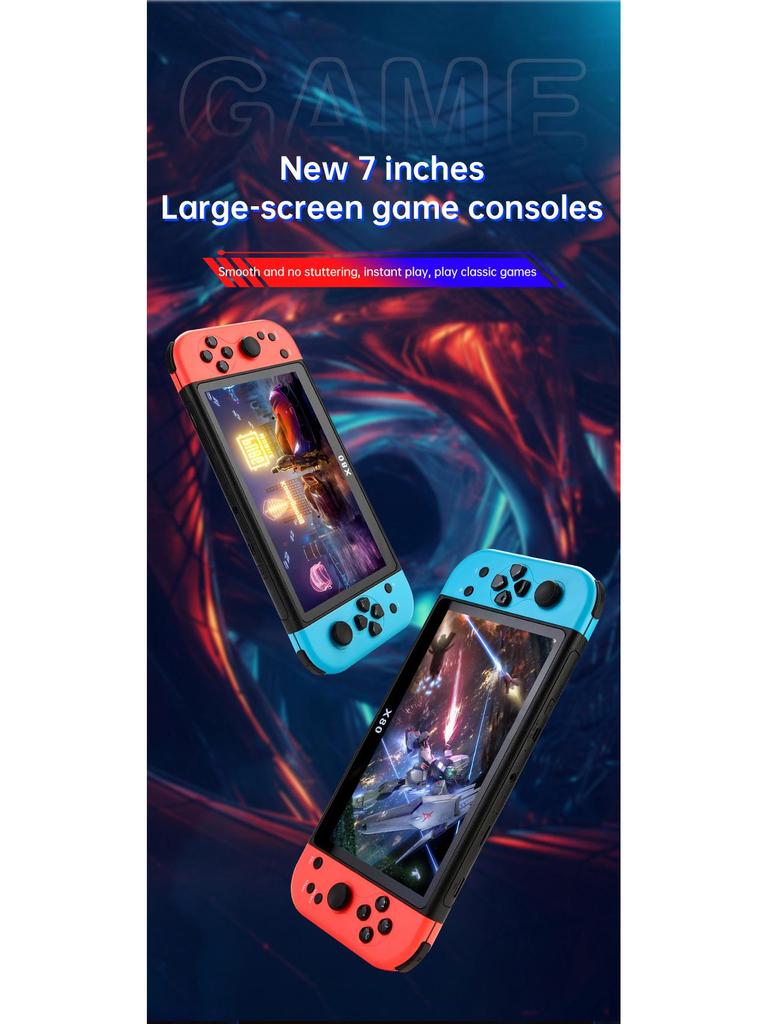 X80-Spielekonsole: Tragbarer 7-Zoll-HD-Handheld mit PSP, GBA und klassischen Arcade-Spielen