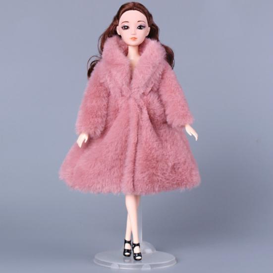 30cm Miniatur Puppenhaus Flauschige Prinzessinnenkleidung Fellmantel für Puppenzubehör