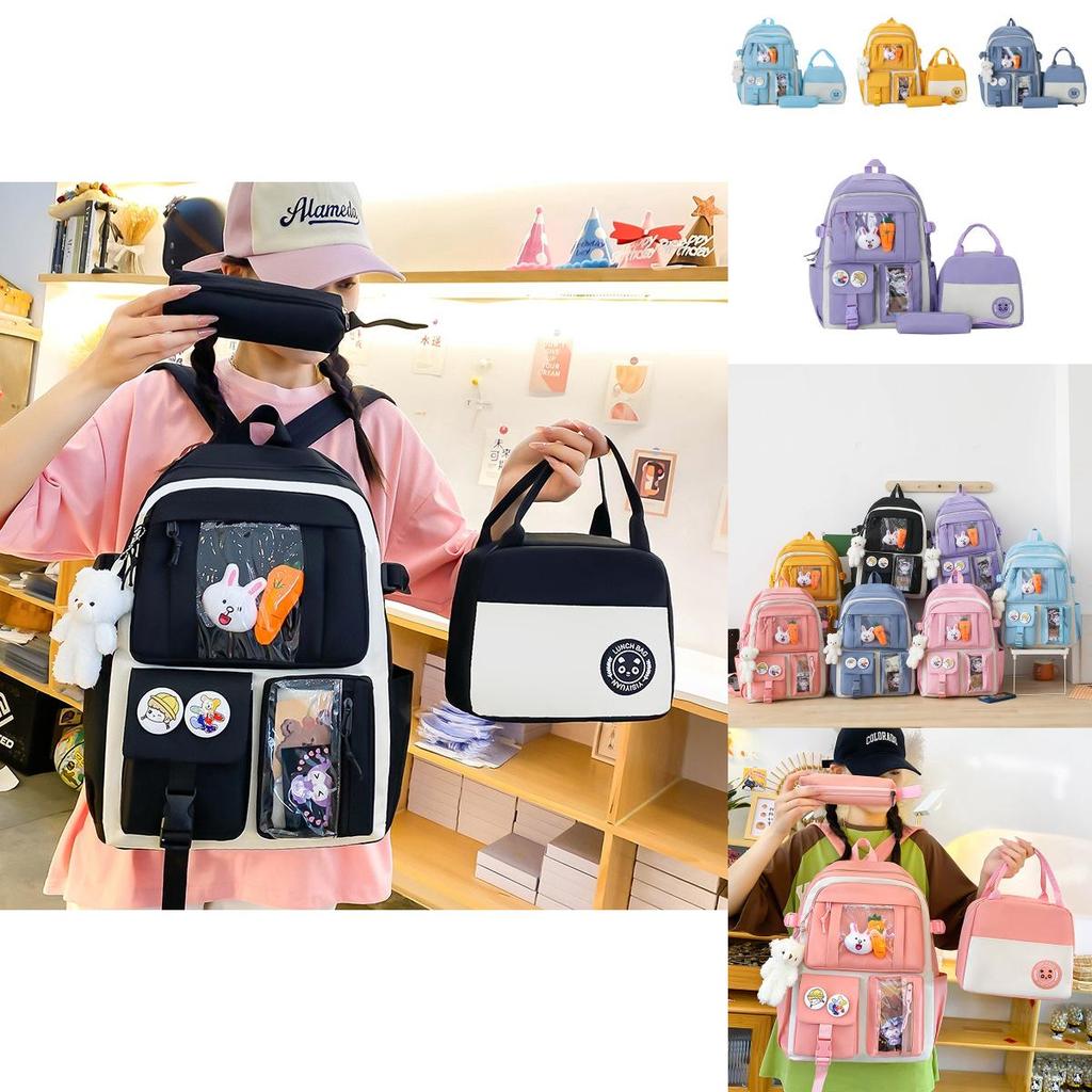 Fashionable Versatile Backpack Set For School And Outdoor Leisure In Multiple Colors