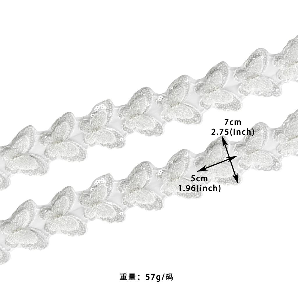 Exquisite Multi-Color Handmade Bead Embroidery Butterfly Decorative Clothing Hair Accessories Bag Accessories Lace Butterfly Lace Accessories